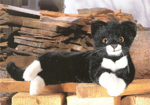 Kosen Stuffed Plush Black and White Kitten